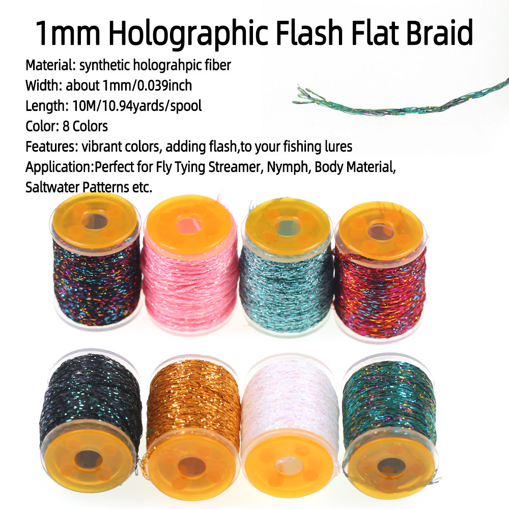 10m/Spool 1mm Holographic Flas - Fishing Equipment Bundle recension och pris
