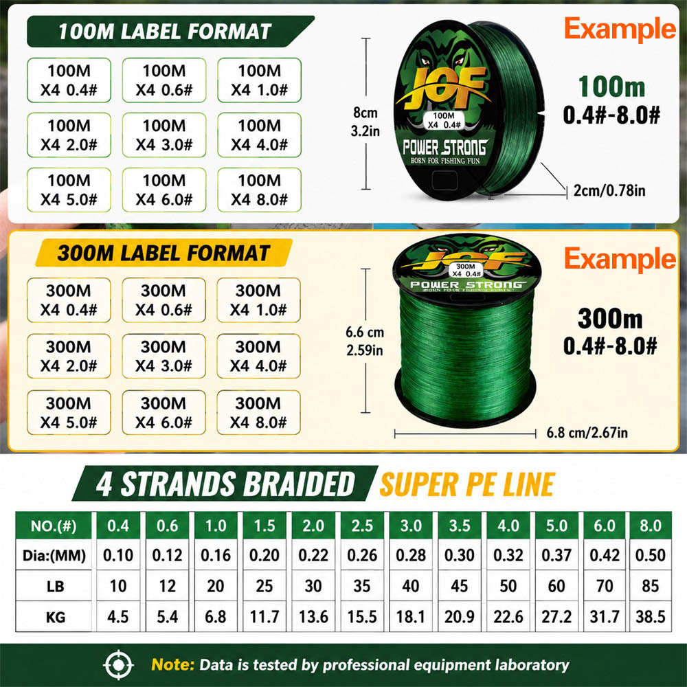 JOF 4X Braided PE Fishing Line - Fishing Equipment Bundle recension och pris