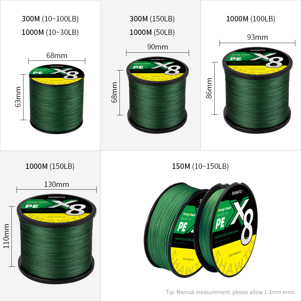 Shawto X8 Braided Fishing Line - Fishing Equipment Bundle recension och pris